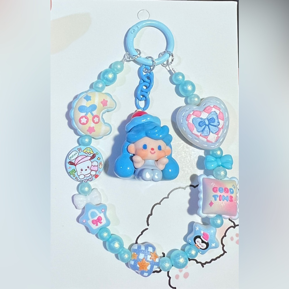 Blue Themed Beans With “Myoyo” Charm